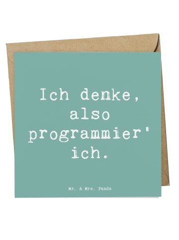 Mr. & Mrs. Panda Grußkarte Spruch Denker Softwareentwickler mit ... in Meeresbrise