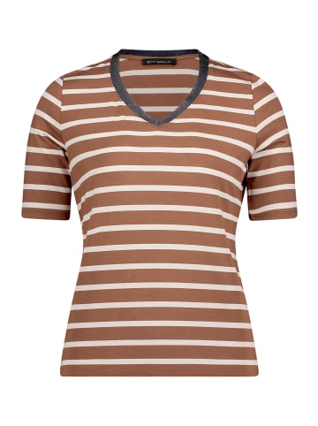 Betty Barclay Ringelshirt mit V-Ausschnitt in Brown/Nature