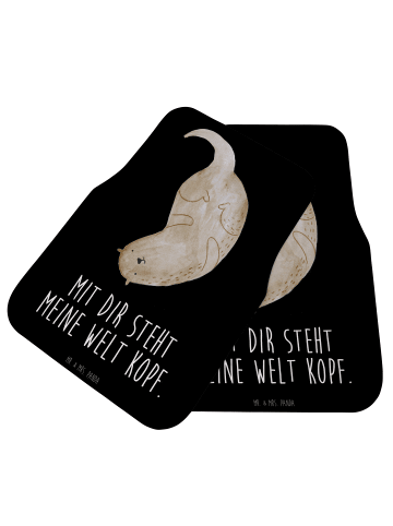 Mr. & Mrs. Panda Fußmatte Auto Otter Kopfüber mit Spruch in Schwarz