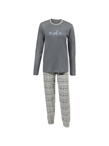 REDBEST Single-Jersey Schlafanzug 2er-Pack in grau/creme