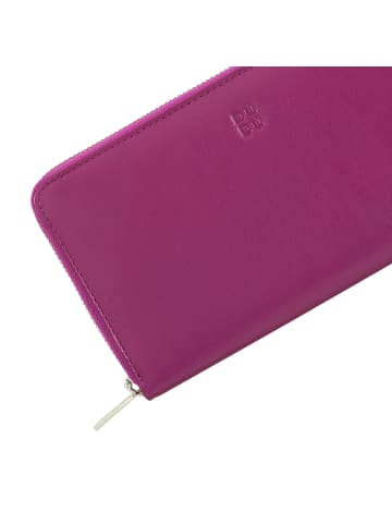 DuDu Geldbörse Leder 19 cm in fuchsia