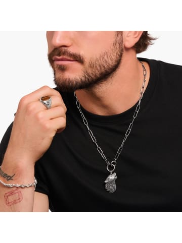 Thomas Sabo Kette Mit Steinbesetztem Ringverschluss Silber in silber, schwarz