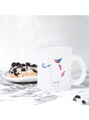Mr. & Mrs. Panda Teetasse Einhorn Party ohne Spruch in Transparent