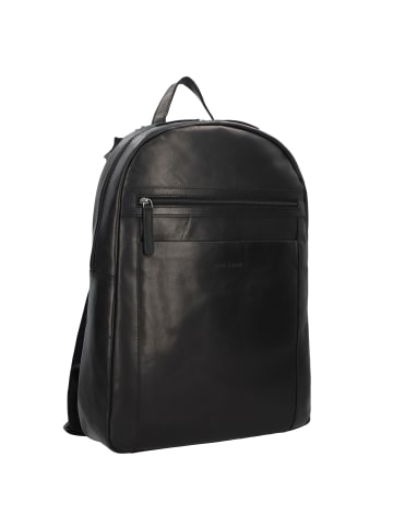 Greenburry Pure Black Rucksack Leder 46 cm Laptopfach in black