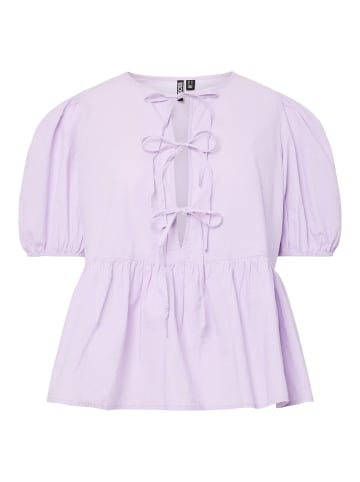 Pieces Oberteil mit Puffärmeln in Pastel Lilac