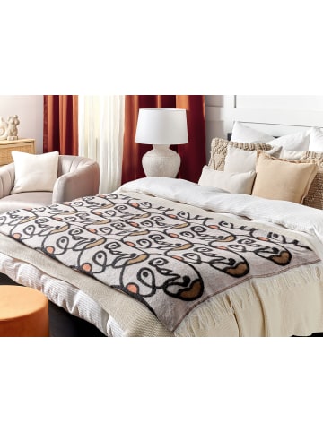 Beliani Kuscheldecke BARBOT in Bunt/Schwarz/Braun - (W) 130 x (H) 0.3 x (L) 170 cm