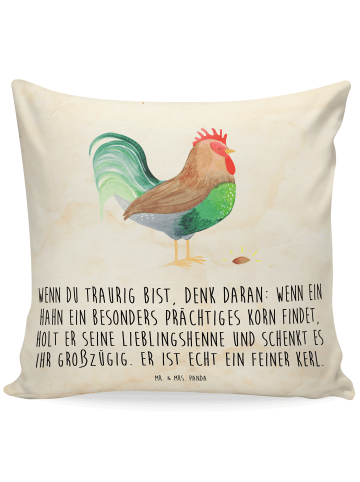 Mr. & Mrs. Panda 40x40 Kissen Hahn Korn mit Spruch in Vintage
