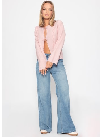SASSYCLASSY Bluse mit Bindebändern in Rosa