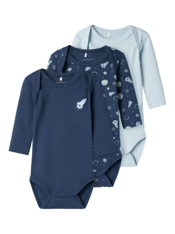 name it 3er-Pack Strampler in Dark Denim