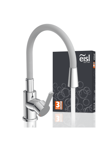 Eisl FLEXO Spültischarmatur, Chrom/Hellgrau, mit Soft-Touch Schlauch