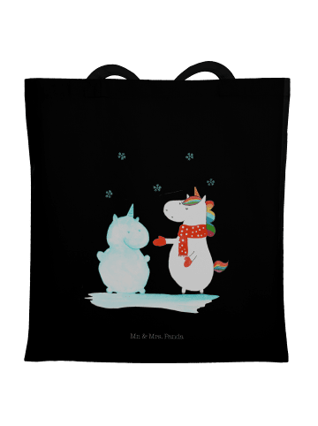 Mr. & Mrs. Panda Einkaufstüte Einhorn Schneemann ohne Spruch in Schwarz