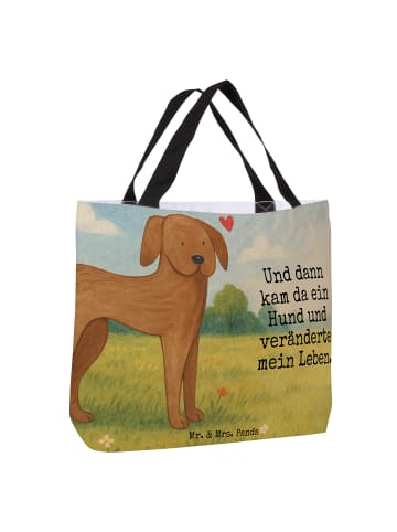 Mr. & Mrs. Panda Strandtasche Hund Dogge Design mit Spruch in Weiß