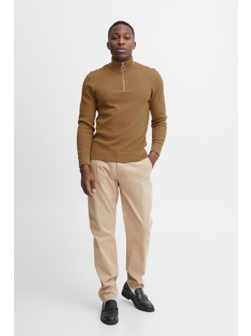 CASUAL FRIDAY Troyer Karlo structured zipper knit in Braun