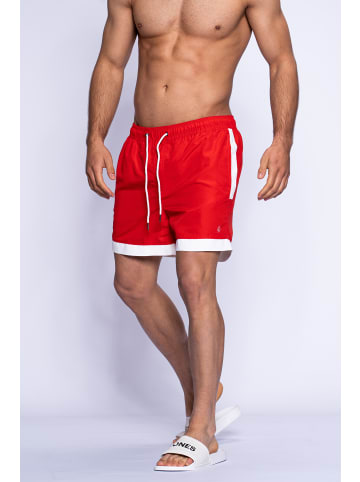 Jack & Jones Badeshorts - IVAL JJSWIMSHORTS BLOCK in Fiery Red