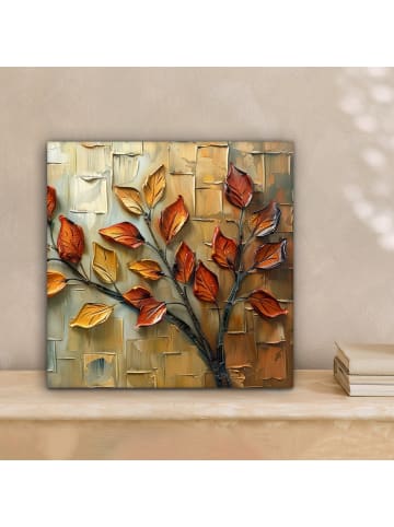 MuchoWow Leinwand Bilder Herbstblätter