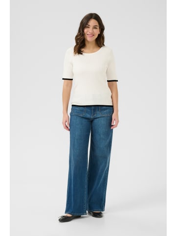 Kaffe Strickpullover KAlizza Regular fit in Chalk with Black contrast