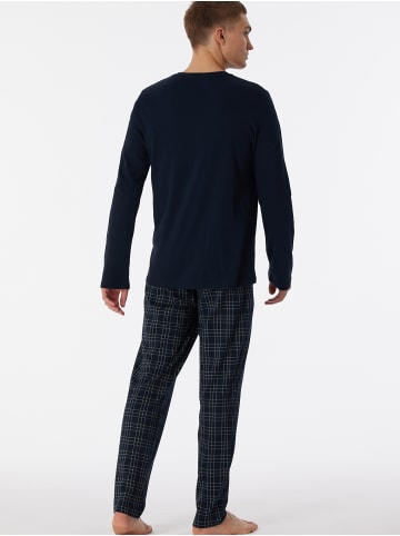 Schiesser Pyjama Fine Interlock in Dunkelblau