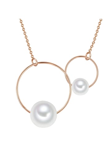 Lulu & Jane Perlen-Kette Metall-Legierung Muschelkernperle in roségold