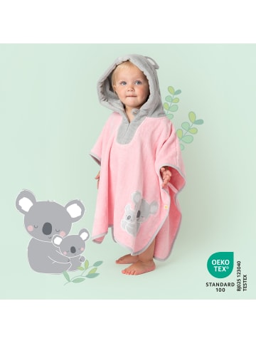 Schlummersack Frottee Badeponcho in Rosa-Weiß