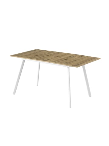 B&D Home Ausziehtisch MARA in Natureiche - (B)120-160 x (H)76 x (T)80 cm