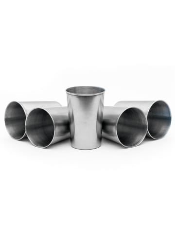 Intirilife 5x Stapelbare Edelstahl Becher in In 170 ml