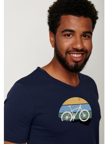 GreenBomb T-Shirt Bike Downhill in Marineblau