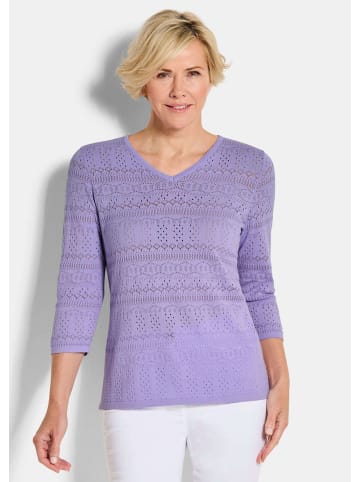 GOLDNER Sommerpullover mit V-Ausschnitt in flieder