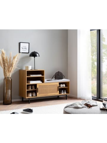 FineBuy Sitzbänk in Braun / MDF / 120x40x76