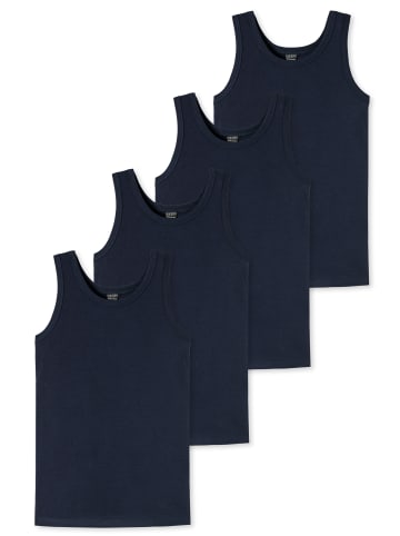 Schiesser Unterhemd / Tanktop Teens Boys 95/5 Organic Cotton in Nachtblau
