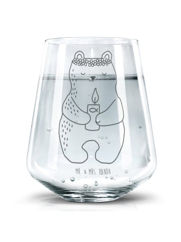 Mr. & Mrs. Panda Trinkglas Bär Kommunion ohne Spruch in Transparent