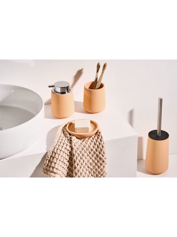 Beliani 4-tlg Badezimmer-Zubehör SUCHES in Orange/Silber