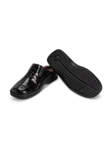 VITAFORM Softlackleder Clogs in schwarz