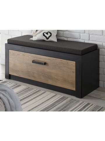 Furn.Design Garderoben-Sitzbank Kastanie und grau Fresco, Garderobenbank Schuhschrank 170 cm