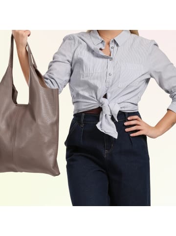 Toscanto Toscanto Shopper Leder grau ca. 37cm
