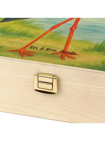 Mr. & Mrs. Panda Box für Teebeutel Storch Design ohne Spruch in Weiß