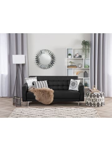 Beliani 3-Sitzer Sofa ABERDEEN in Schwarz/Silber - (W) 186 x (H) 83 x (L) 88 cm