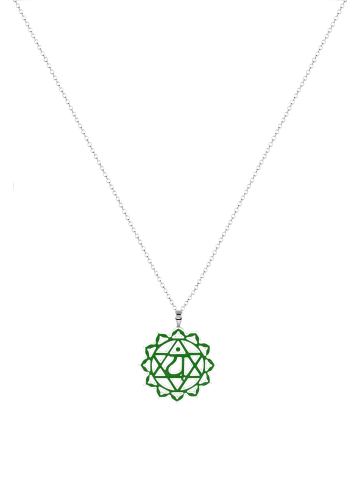 Nenalina Halskette 925 Sterling Silber Chakra in Grün