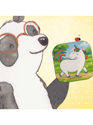 Mr. & Mrs. Panda Untersetzer Glas Einhorn Stolzieren Design ohne... in Weiß