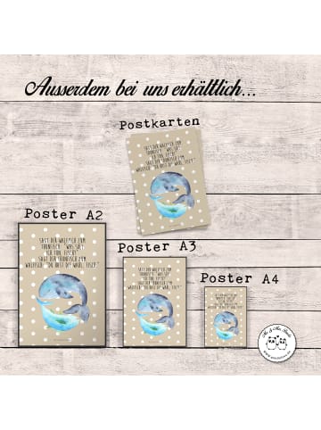 Mr. & Mrs. Panda Bild Walfisch Thunfisch mit Spruch in Beige Pastell