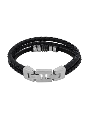 s.Oliver Armband Edelstahl, Leder in Schwarz