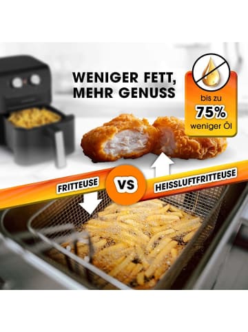 Gourmetmaxx Heißluftfritteuse 4 L Airfryer Timerfunktion Edelstahl Heizelement 1400 W