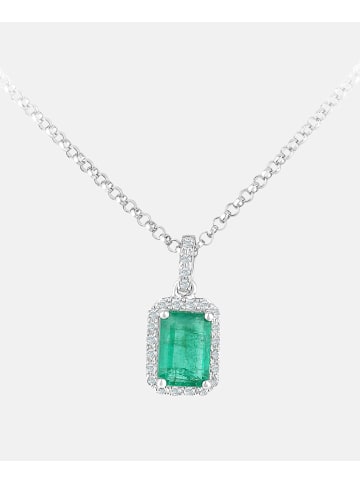 Diamant L'éternel Halskette mit Anhänger aus 750 Weißgold mit Diamant mit Smaragd