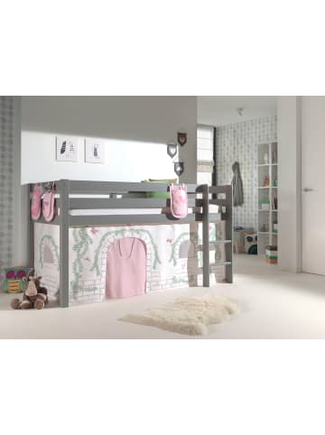 58 aufm Kessel KINDERBETT Karolina 210x114x106 Massivholz Grau Textilset Burg 3