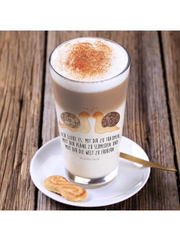 Mr. & Mrs. Panda smoothie glas Schnecken Liebe mit Spruch in Transparent