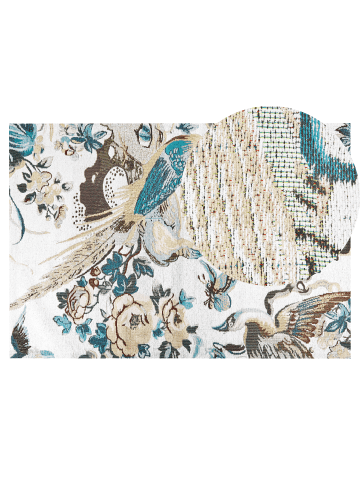 Beliani Kurzflor ARIHA in Bunt/Blau/Beige - (W) 140 x (H) 140 x (L) 200 cm