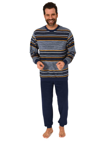 NORMANN Schlafanzug Bündchen Frottee Streifen - 80944 in grün