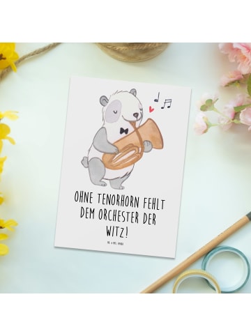 Mr. & Mrs. Panda Grußkarte Tenorhorn Witz mit Spruch in Weiß