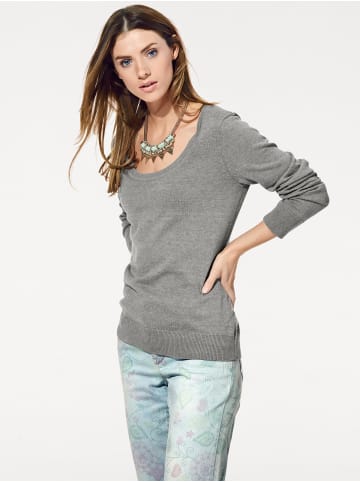 Heine Rundhals-Pullover in grau-melange