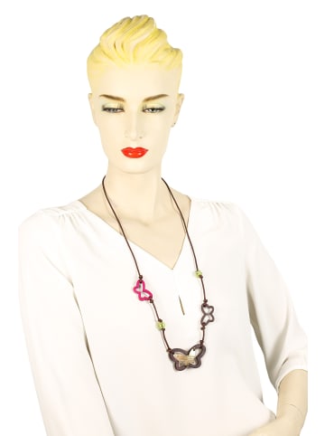 collezione alessandro Lange Kette " Farfalla " in braun