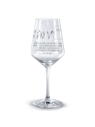 Mr. & Mrs. Panda Weinkelch Otter Stein mit Spruch in Transparent